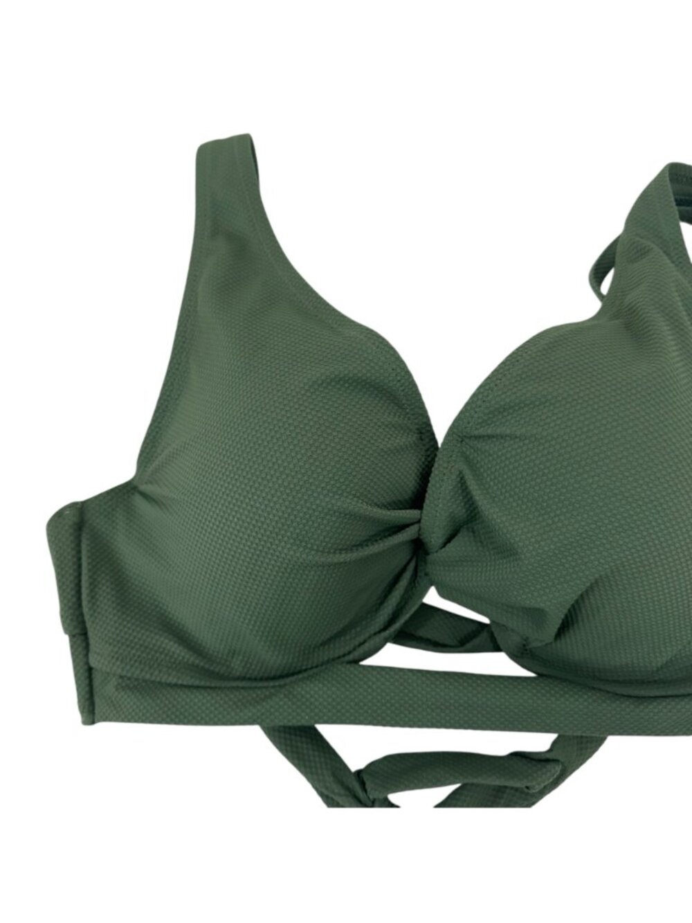 Shade & Shore Womens Green Bikini Top Push-Up Swimwear Size 34DD Back Strappy - Picture 12 of 13